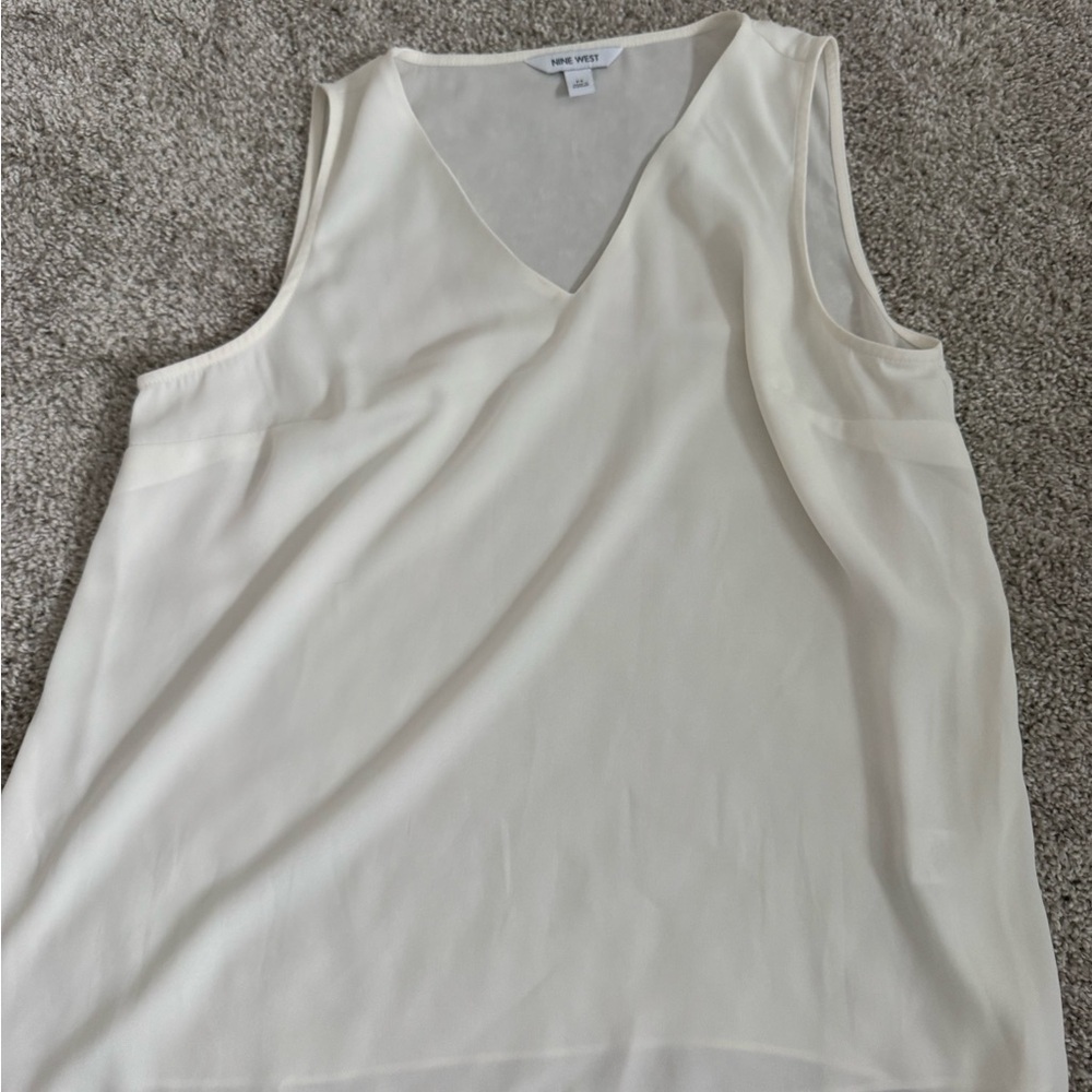 Nine West Women's Ivory V-Neck Blouse